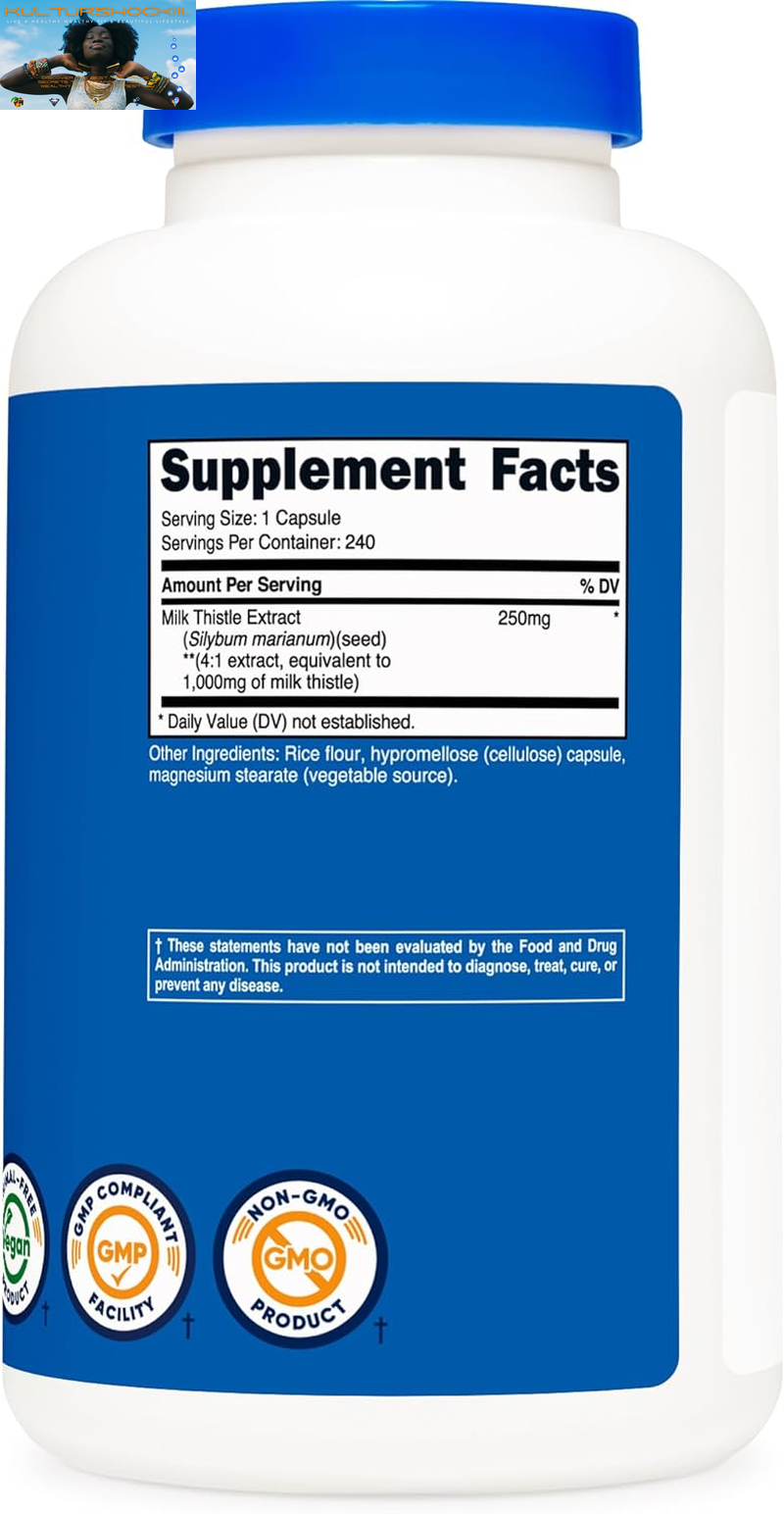 Thumbnail: Milk Thistle 250Mg (1000Mg Equivalent), 240 Vegetarian Capsules - 4:1 Extract - 