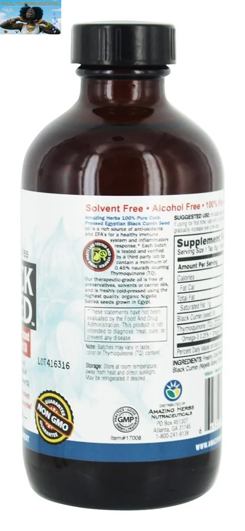 Thumbnail: Black Seed Egyptian  Black Seed Oil - 8 Oz Fish Oil and Omegas