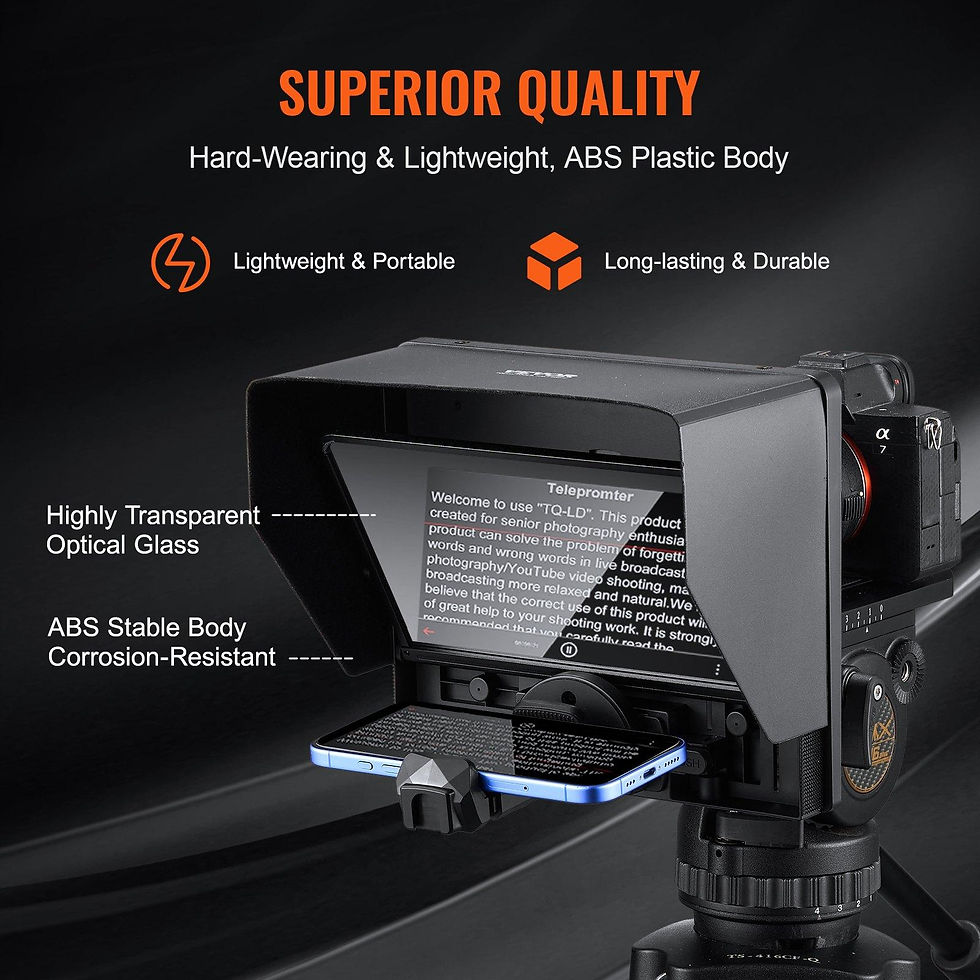 Thumbnail: VEVOR Teleprompter, 10" Aluminum Alloy, Desktop Prompter with Adjustable