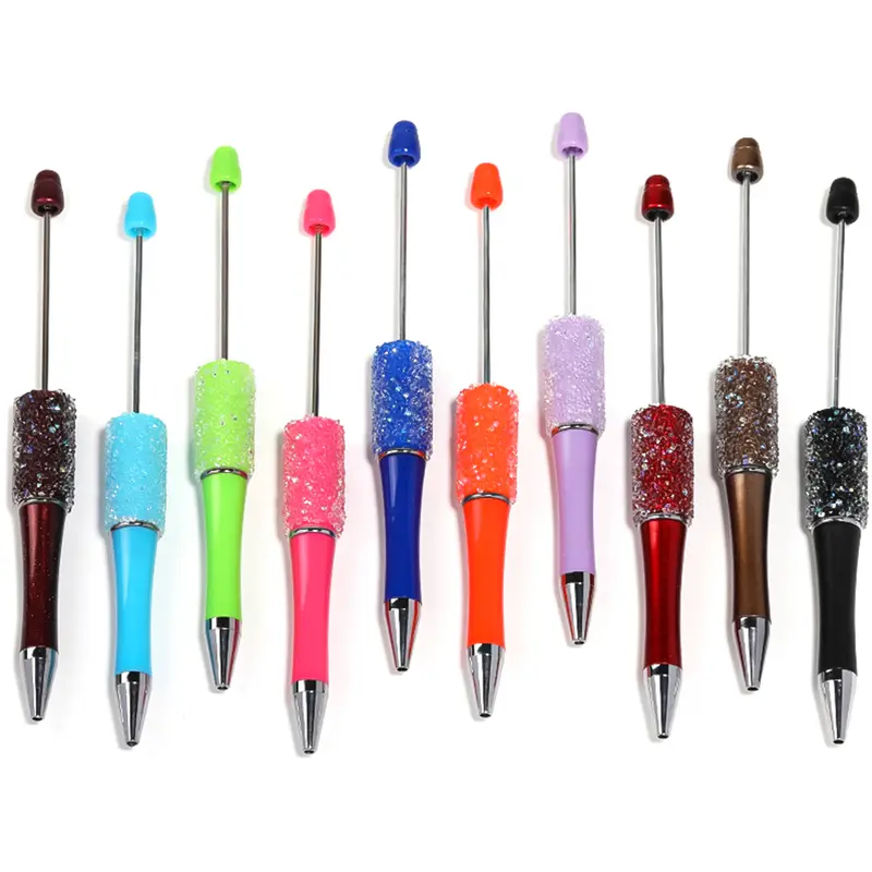 Thumbnail: 【A1】Qty 5 Sugar Pen/ Hand Painted Bead Rubber Scrub Acrylic round Bead Handmade 