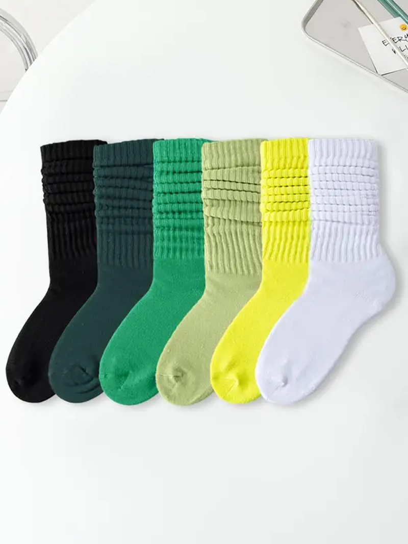 Thumbnail: Women'S Solid Slouch Crew Socks, Summer Scrunch Socks, Multipack Soft Comfy Brea