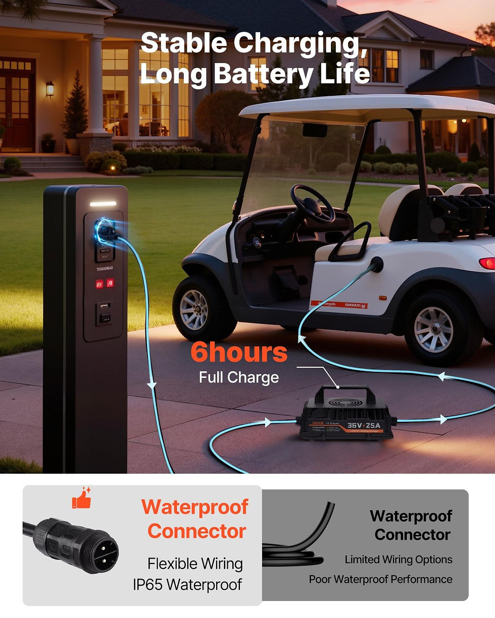 Thumbnail: VEVOR 36V (38.4V) 150AH Lithium Golf Cart Battery, with 25A Charger, Lifepo4