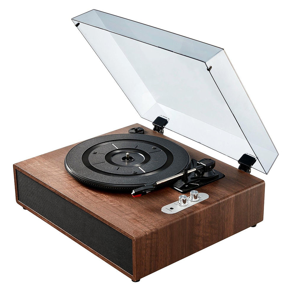 Thumbnail: VEVOR Vinyl Record Player, 3-Speed, Belt Driven Turntable Player with Built-in