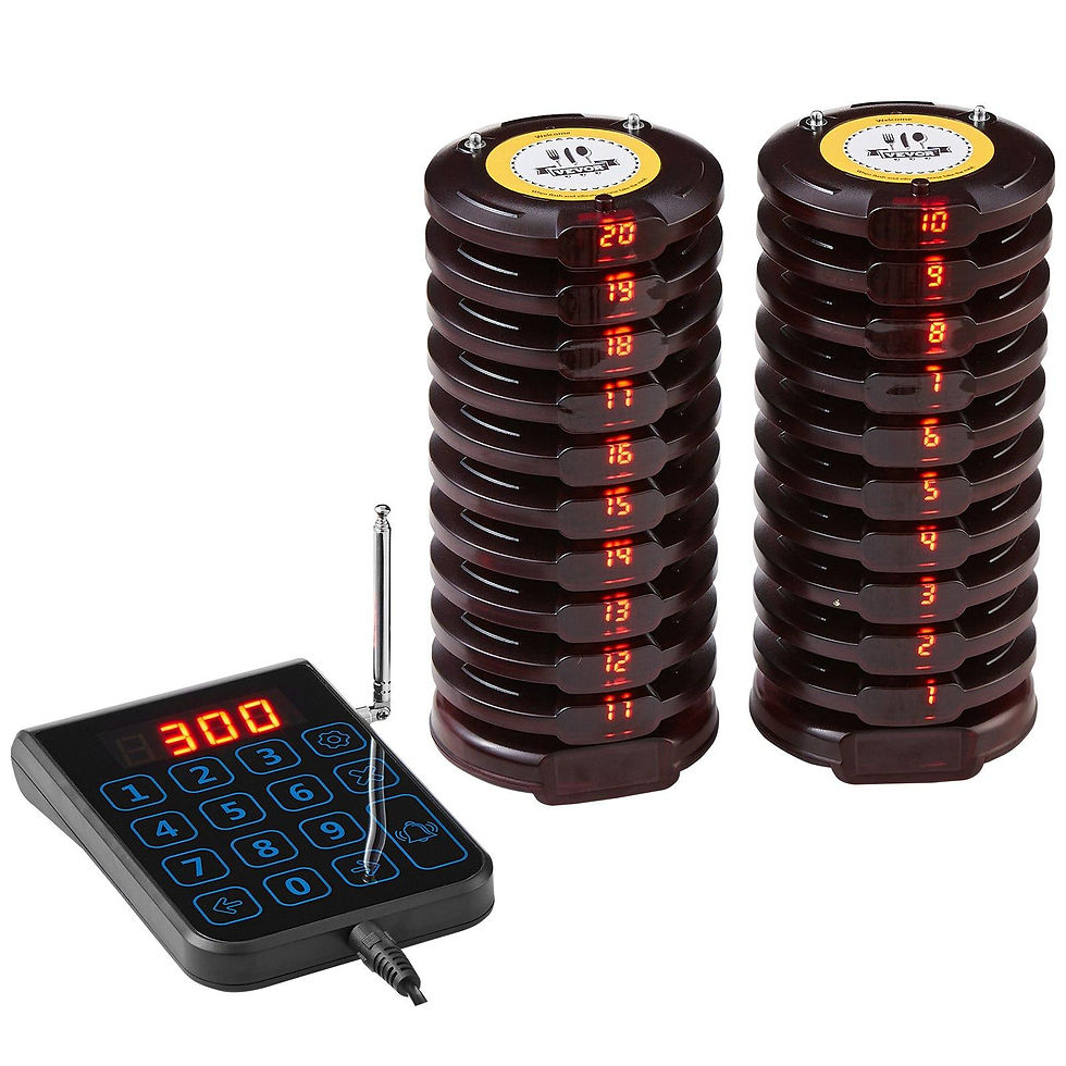 Thumbnail: VEVOR Restaurant Pager System, Wireless 500m Long Range Lineup Waiting Queue
