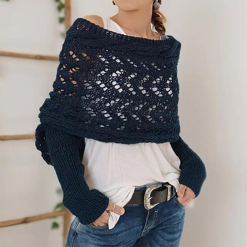 Thumbnail: SnugStyle™ Knitted Shrug – Effortless Elegance