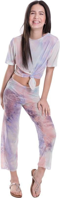 Thumbnail: KIDS TIE - DYE MESH KNOT FRONT TOP
