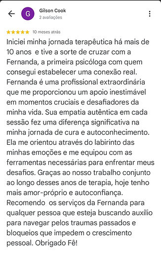 Depoimentos | Psicóloga Online - Fernanda Visciani