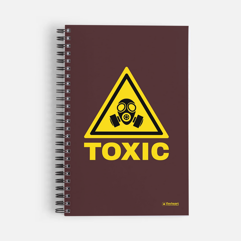 Thumbnail: Notebook with Toxic sign in maroon