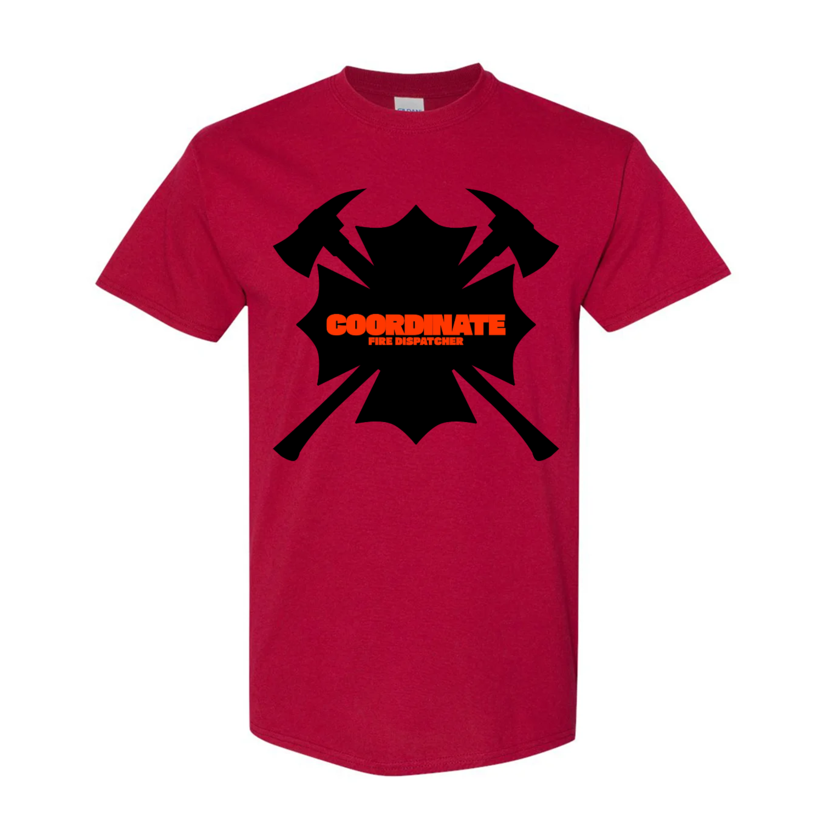 Heavy Cotton Unisex T-shirt featuring the Fire Dispatcher – Coordinate design in cardinal