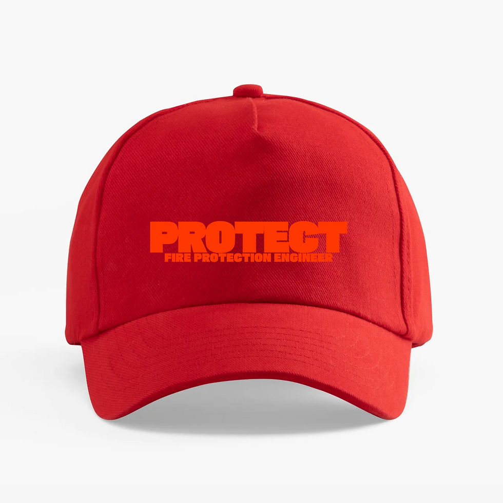 Thumbnail: Printed Baseball Cap Fire Protection Engineer - Protect design in red