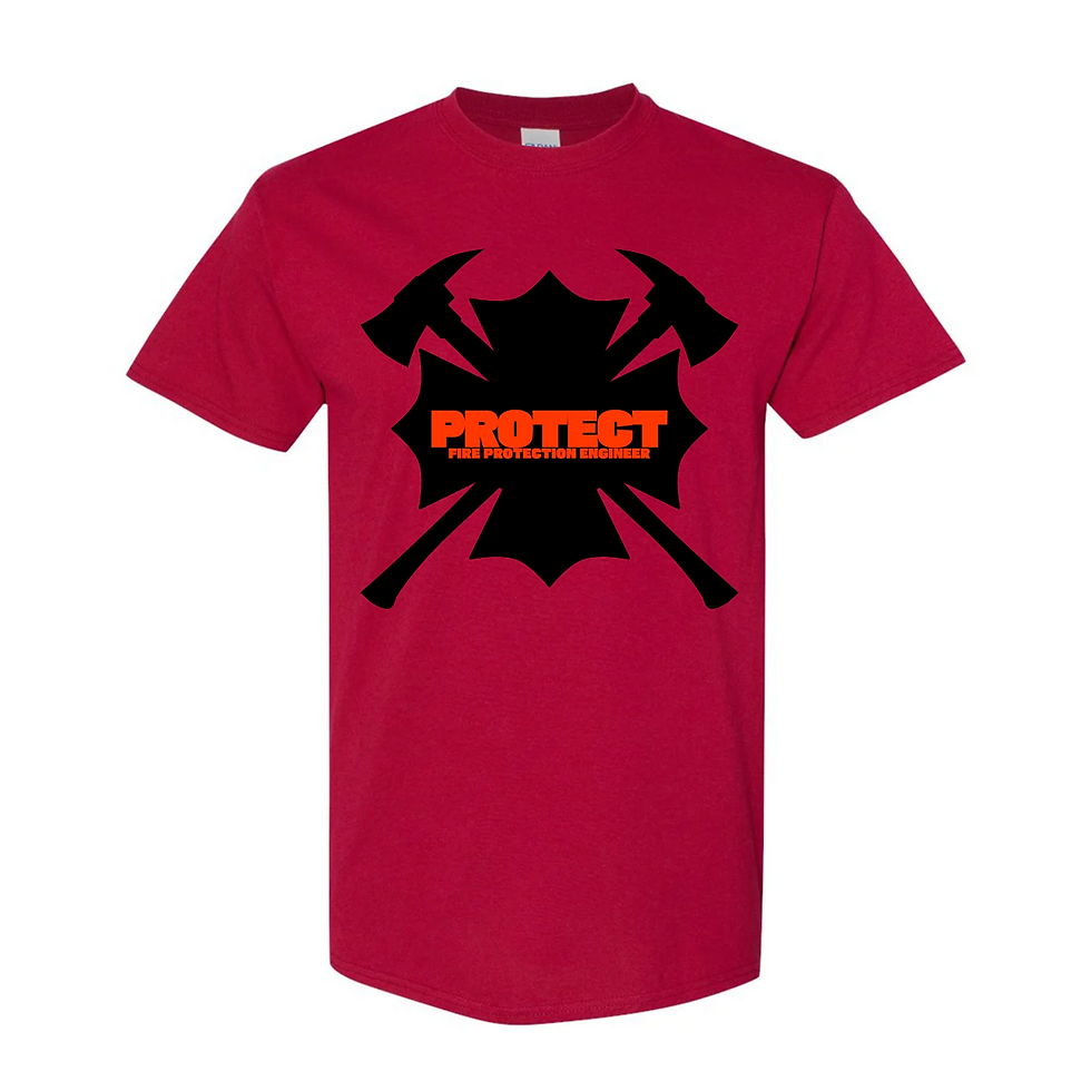 Thumbnail: Heavy Cotton Unisex T-shirt featuring the Fire Protection Engineer – Protect design in cardinal