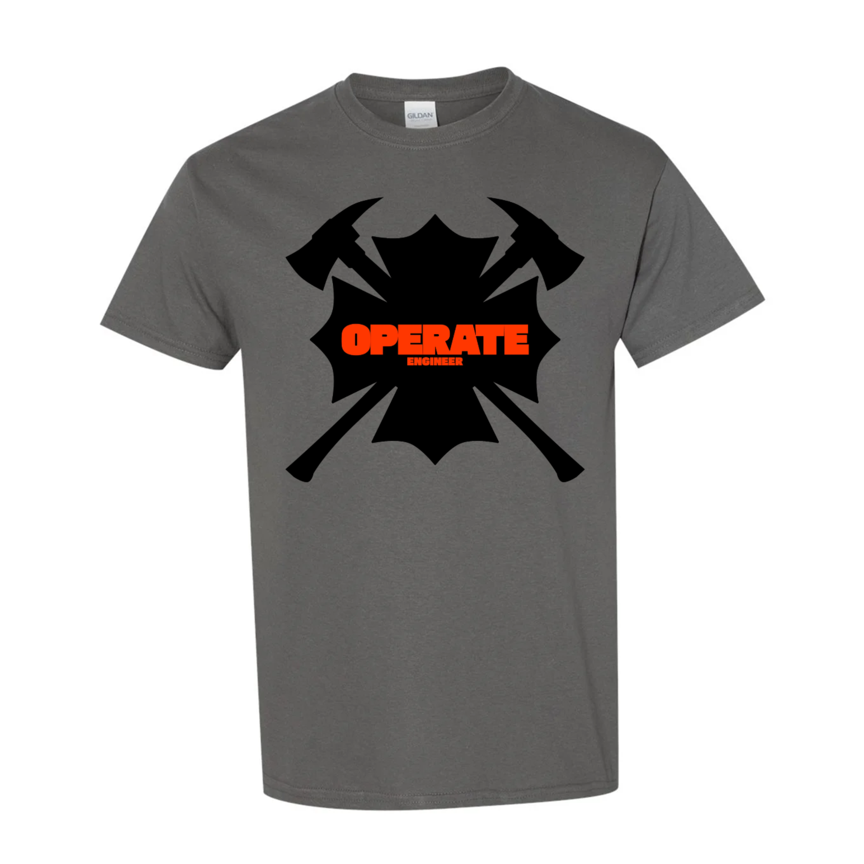 Heavy Cotton Unisex T-shirt featuring the Engineer – Operate design in charcoal