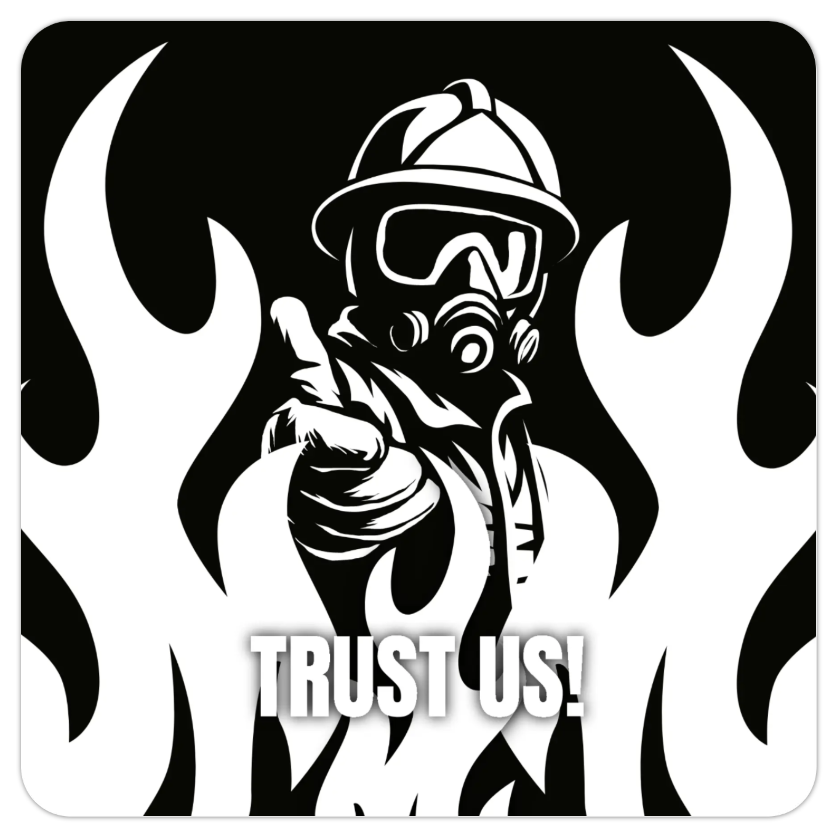 Fridge Magnets Trust Us! black & white