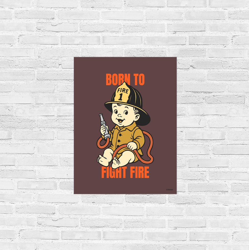 Thumbnail: Poster Born to Fight Fire in maroon medium