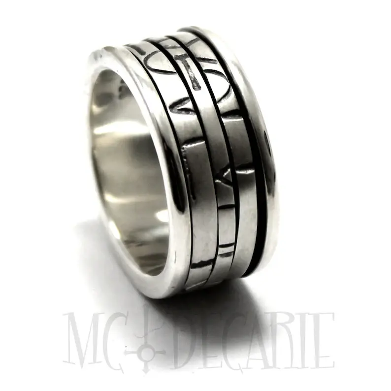 Thumbnail: TOM, silver meditation bangle, personalized mobile rings.