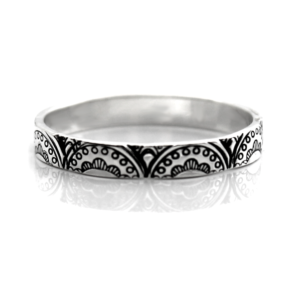 MARGARET - Argent. Texture de dentelle. 3mm.