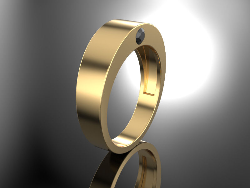 Miniature : LÉONARD - Bague reliquaire avec cendres, diamant noir, Or jaune-rose ou blanc