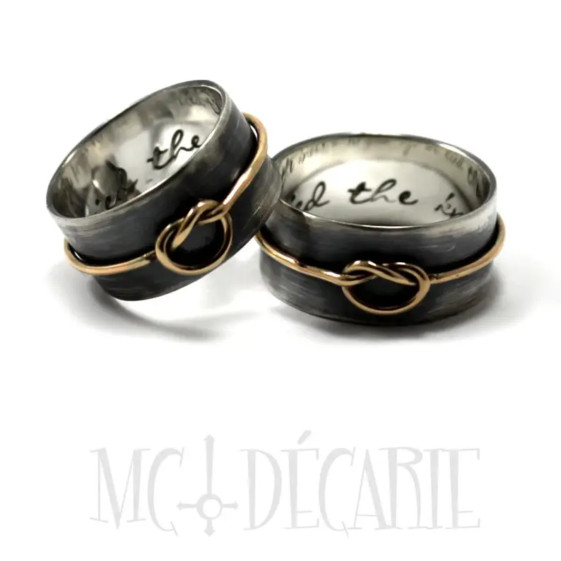 Miniature : Jonc avec noeud de marin FLO10mm et or jaune 10k