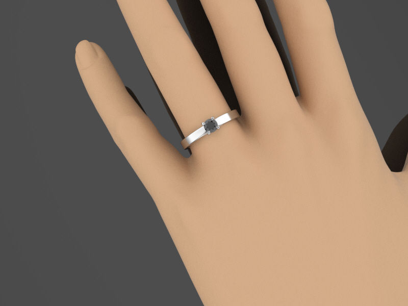 Miniature : BÉATRICE - Bague cinéraire, diamant noir, Or jaune, rose ou blanc