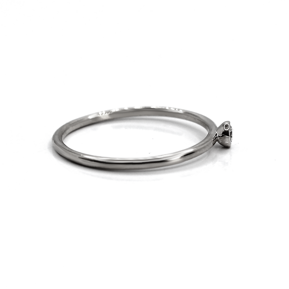 Thumbnail: ELIE - Stone 2.5mm / Diamond 0.05ct, Silver or 10K Gold, yellow, pink or white.