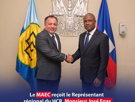 Importante rencontre entre le Ministre des Affaires étrangères, Jean-Victor Harvel Jean-Baptiste, le Représentant du Haut-Commissariat pour les réfugiés