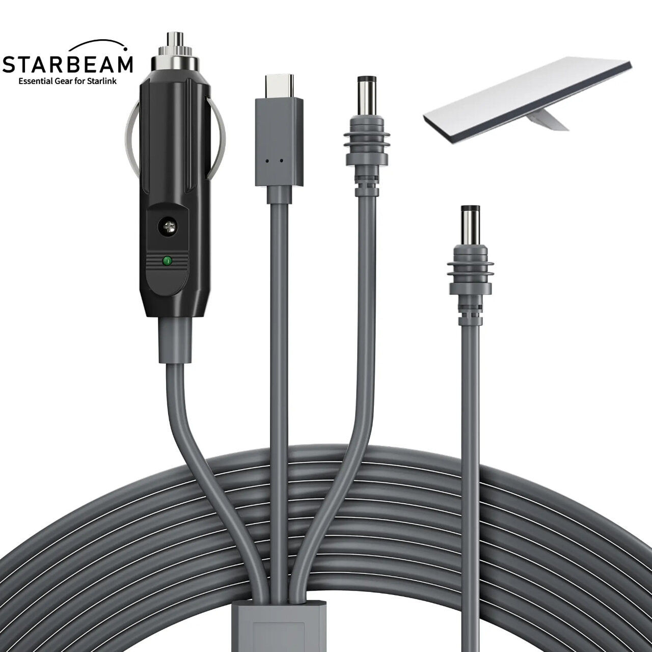 STARBEAM Starlink Mini 3-in-1 Car Charger + DC + USB-C 3m Power Cord