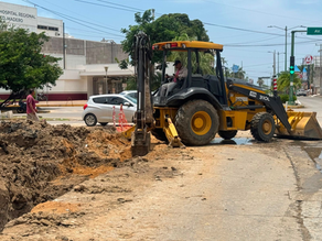Avanza rehabilitación de línea general de drenaje en importante sector de Ciudad Madero: COMAPA