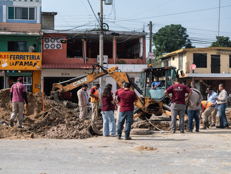 COMAPA SUR atiende oportunamente un hundimiento en la zona norte de Tampico