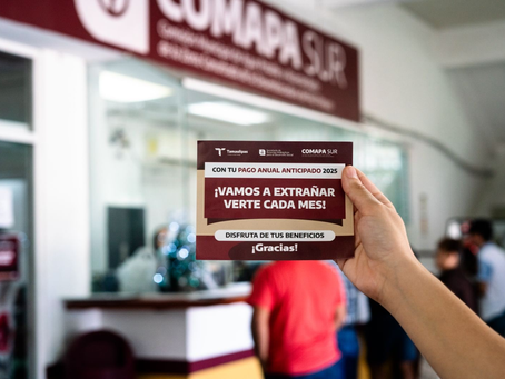 Aprovecha los últimos días de la promoción anual del Pago Anticipado 2025 de COMAPA SUR