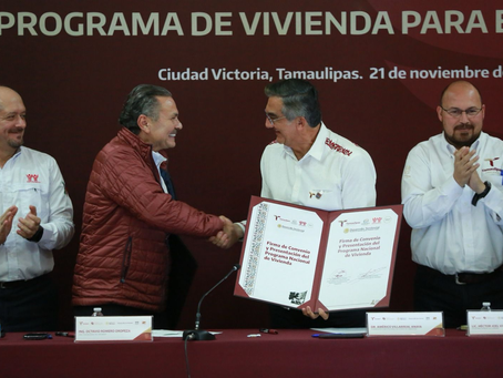 Inicia en Tamaulipas Programa de Vivienda para el Bienestar; se edificarán 43 mil casas y otorgarán 55 mil créditos