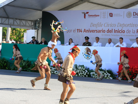 Encabeza Américo Villarreal desfile por el 114 Aniversario del Inicio de la Revolución Mexicana
