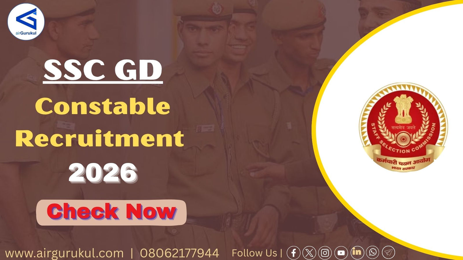 SSC GD Constable Recruitment 2026: Apply for 25487 Posts