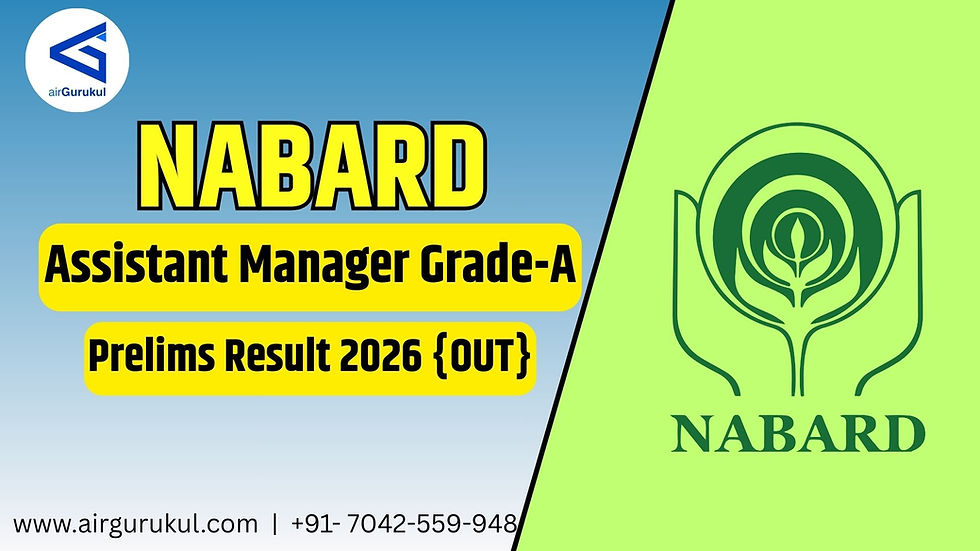 NABARD Assistant Manager Grade-A Prelims Result 2026 {OUT}