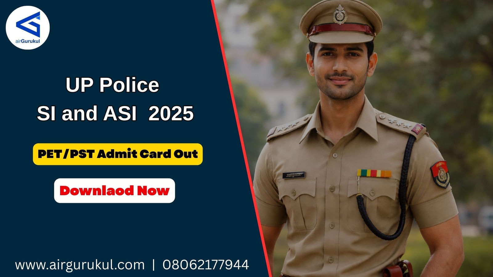 UP Police SI and ASI PET/PST Admit Card 2025: Download Link and Exam Date
