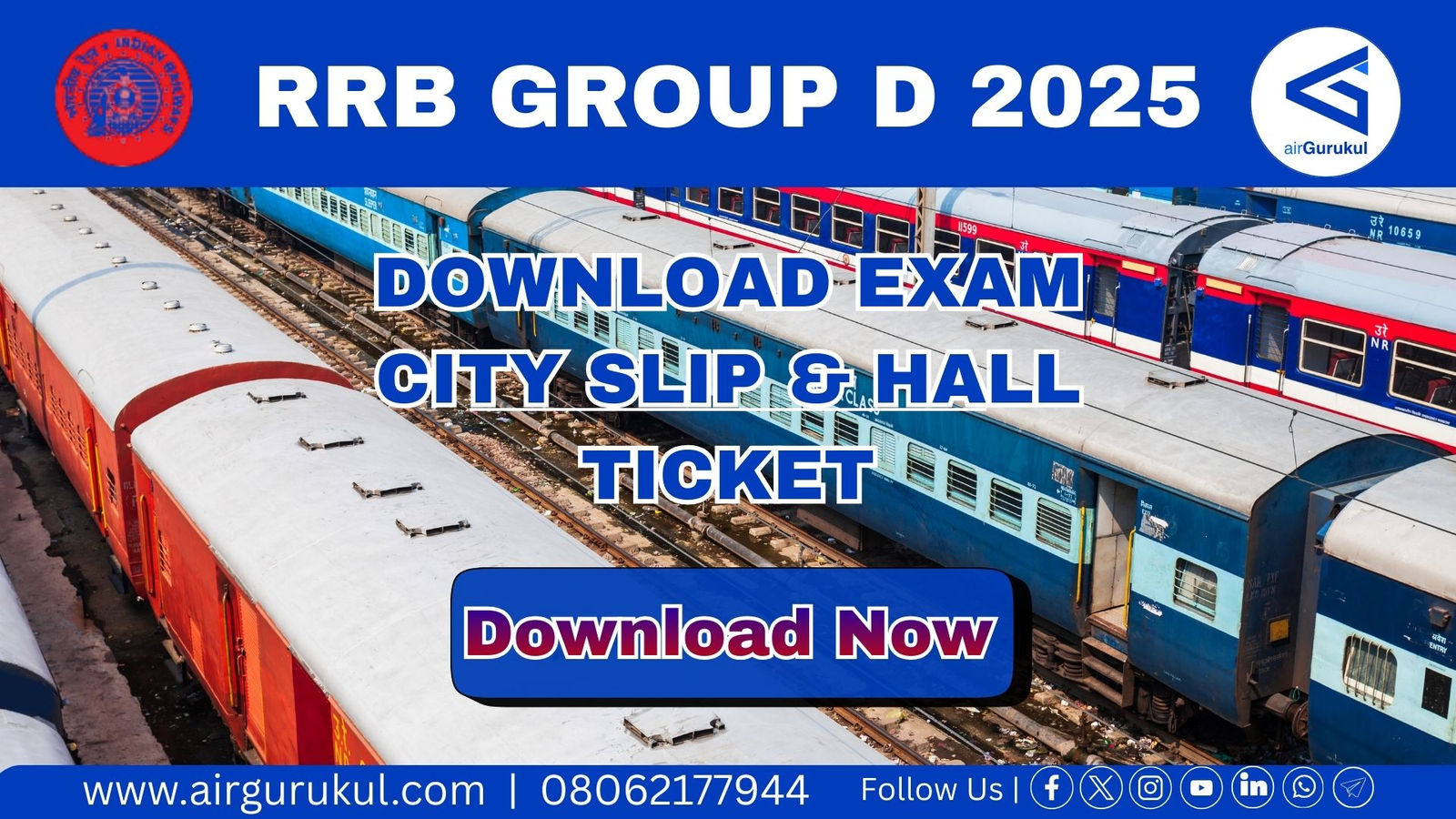RRB Group D Admit Card 2025 Released – Download Exam City Slip & Hall Ticket