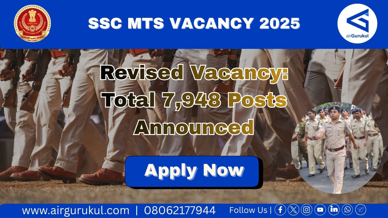 SSC MTS Vacancy 2025 Revised: Total 7,948 Posts Announced