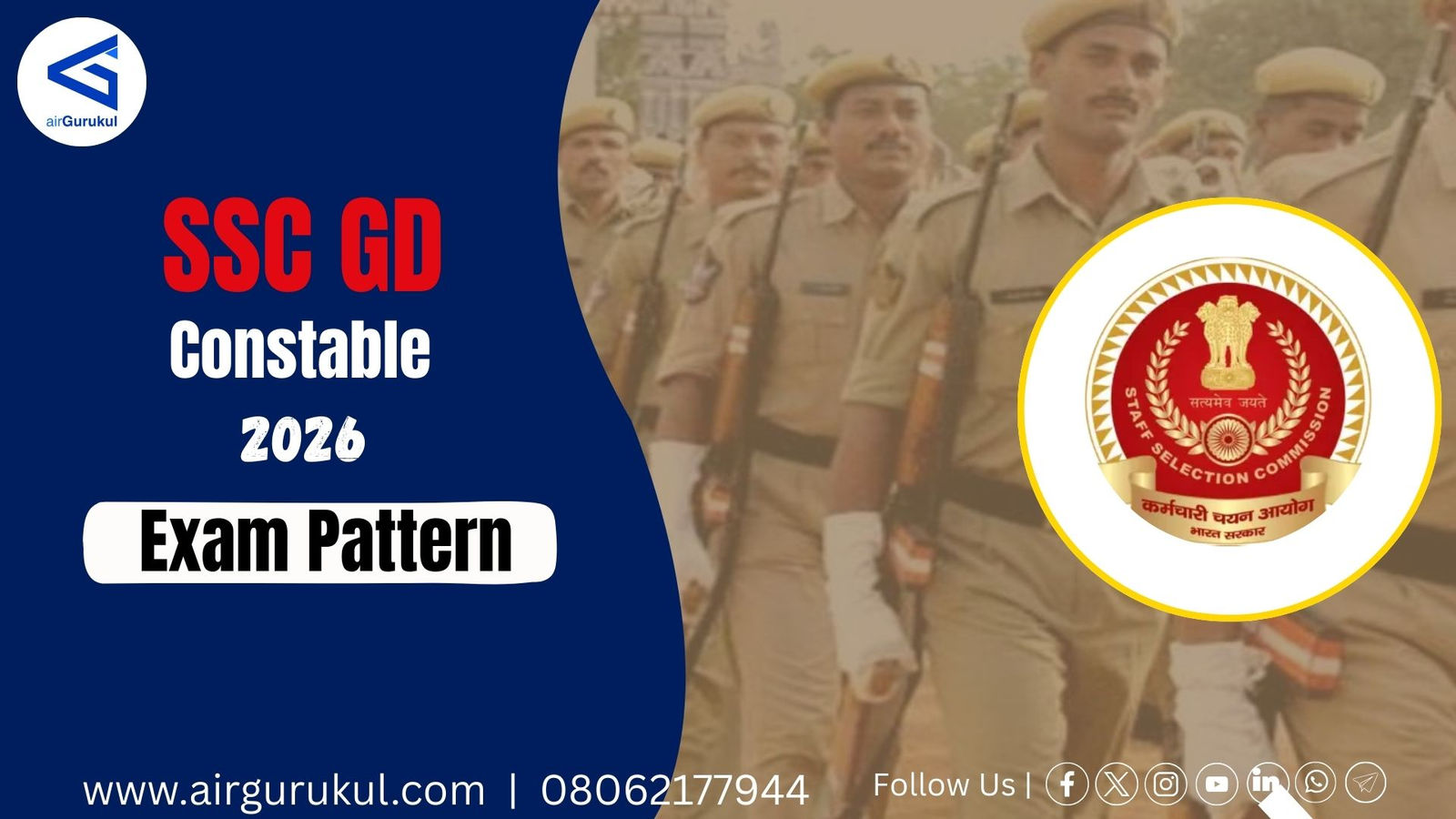 SSC GD Exam Pattern 2026 – CBT & Physical Test Details