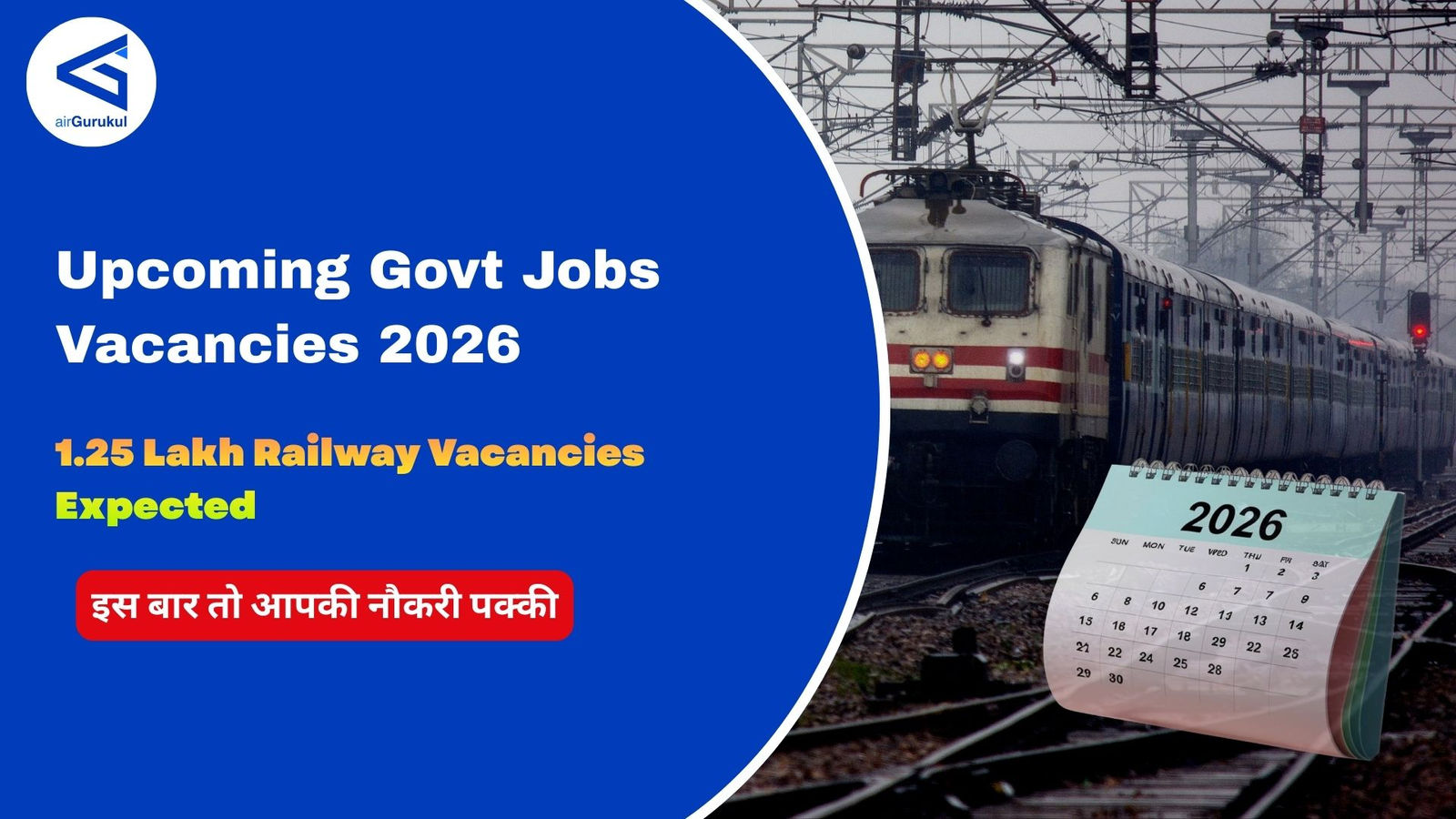 Upcoming Govt Jobs 2026: 1.25 Lakh Railway Vacancies Expected