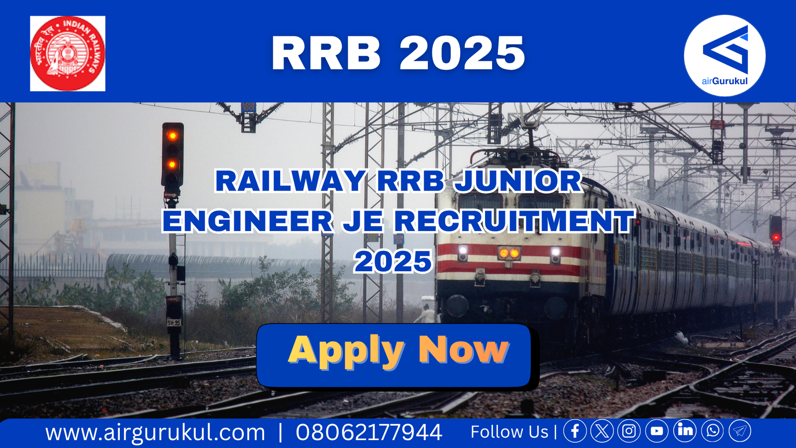 Railway RRB Junior Engineer JE Recruitment 2025 – Apply Online for 2569 Posts