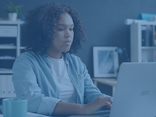 Woman Working Remotely at Home Office
