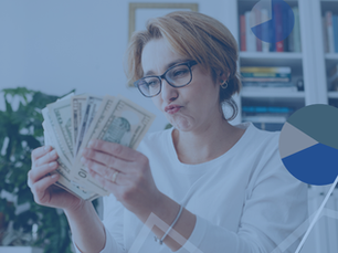 A Woman in White Long Sleeves Wearing Eyeglasses while Holding Money