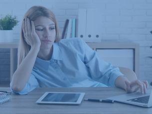 Lazy Employee Wasting Time at Table in Office