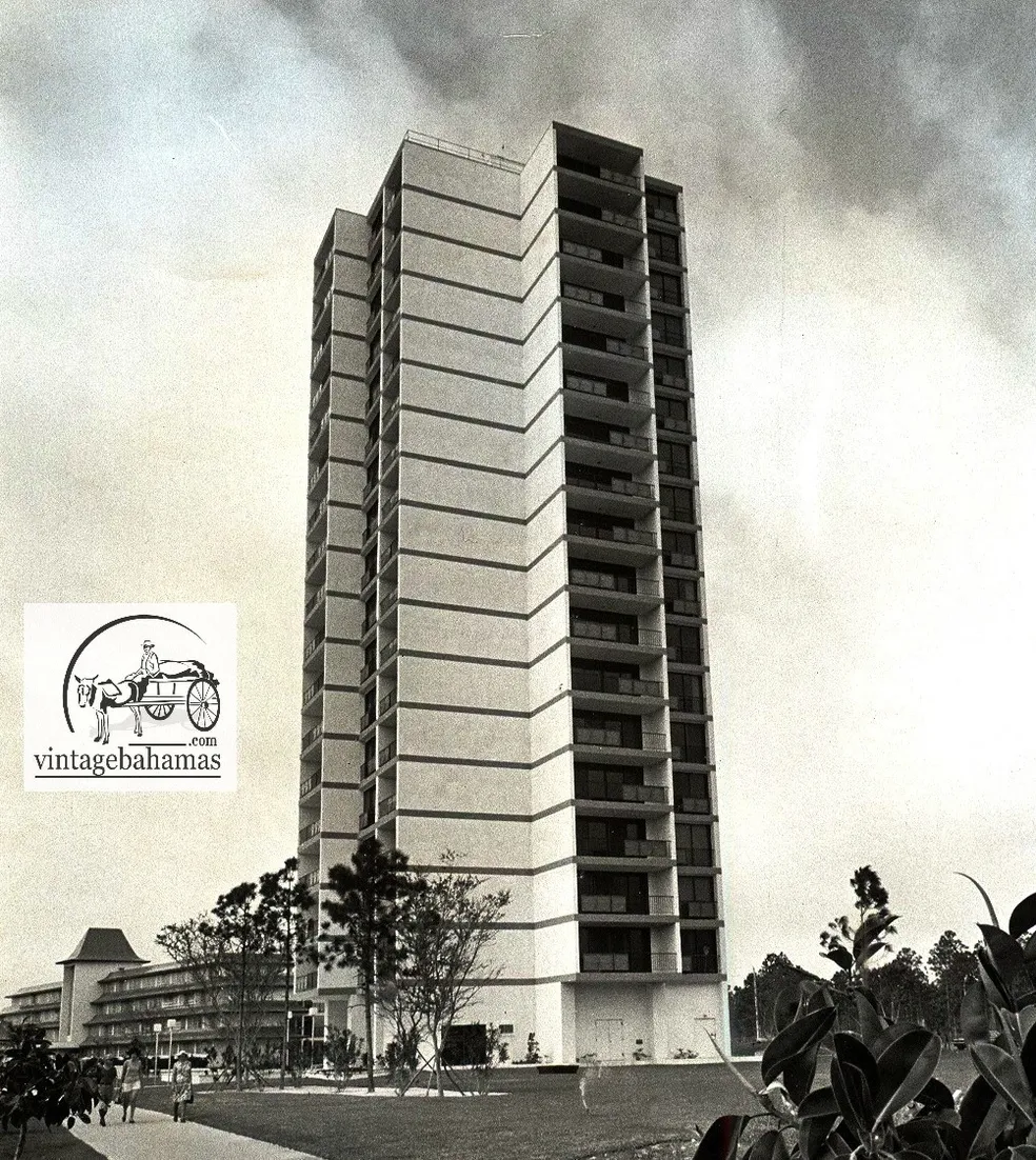 Cleveland House (Casa Bahama) lies empty, Freeport, Grand Bahama, 1971.