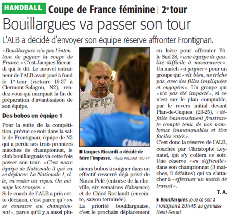 Annonce de la Coupe de France