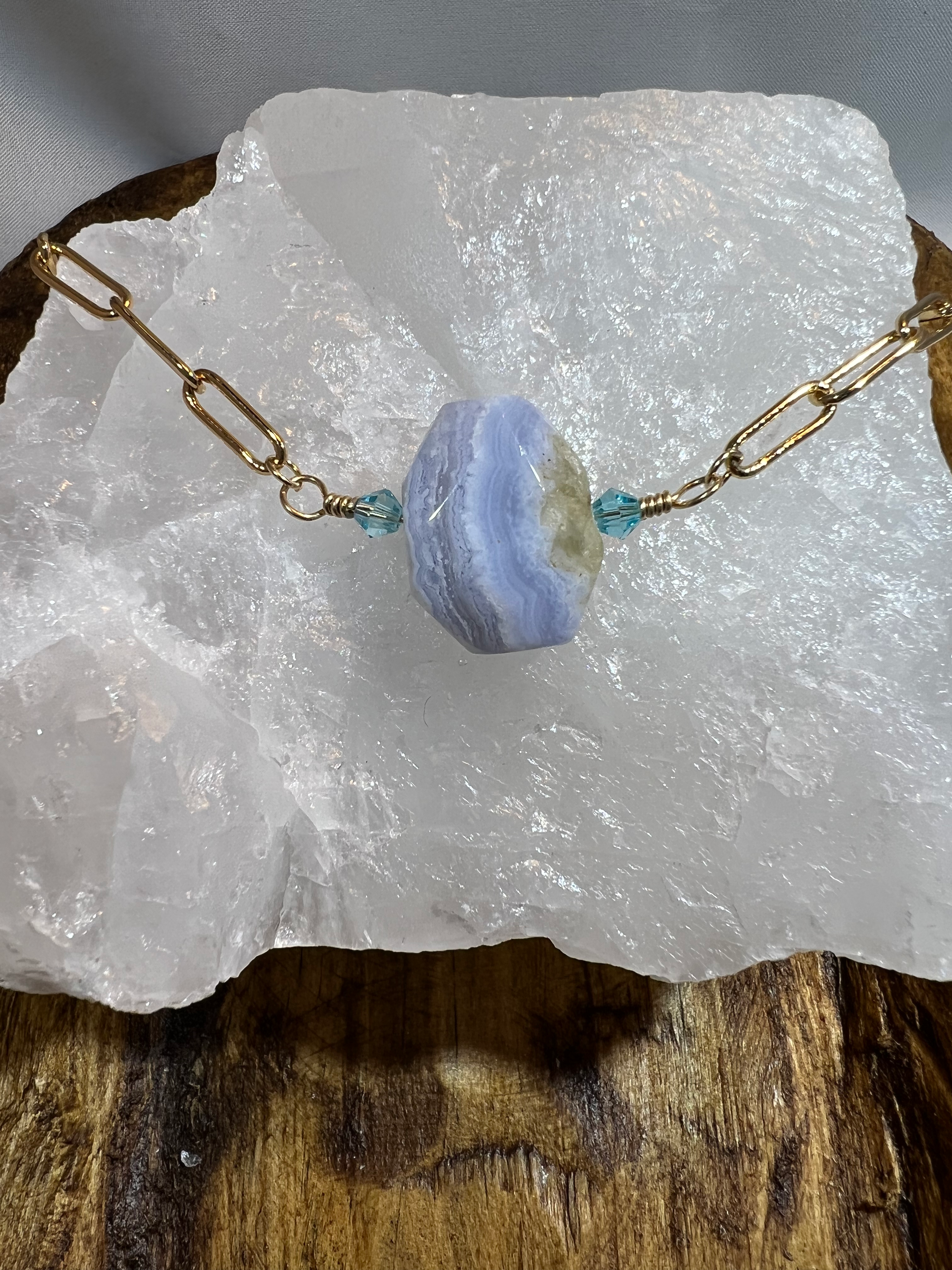 Blue Lace Agate 14K GF Necklace