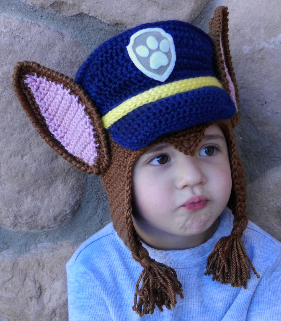 Thumbnail: PAW Patrol Chase Police Dog Crochet Hat Pattern
