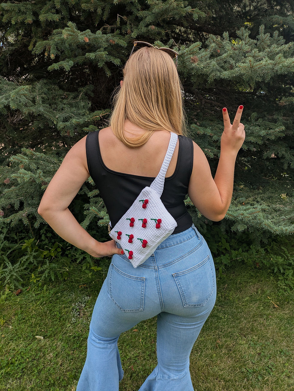 Thumbnail: Cherries Crochet Crossbody Belt Bag Crochet Pattern & YouTube Video Tutorial