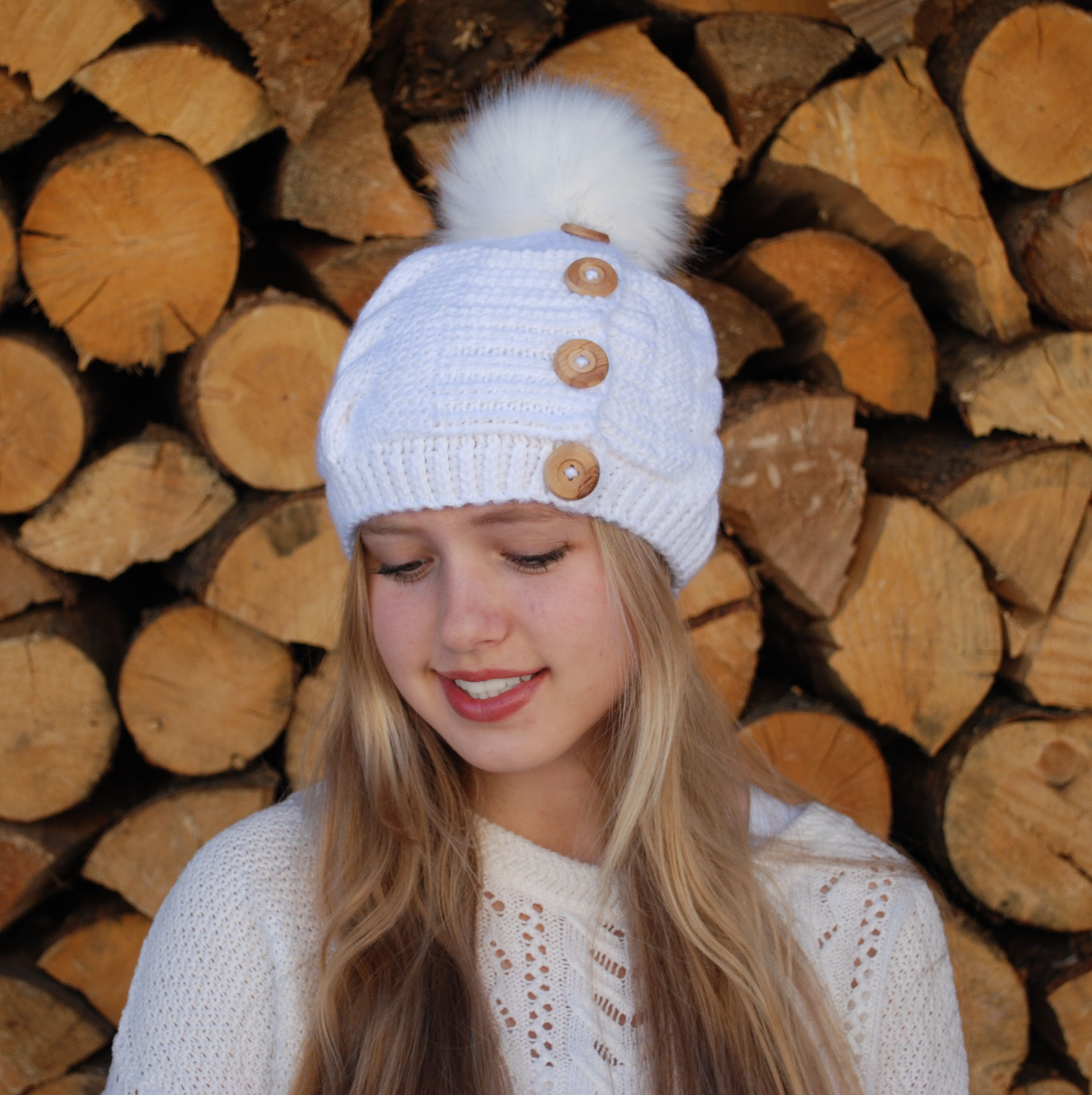 Tunisian Crochet Cable Button Hat 