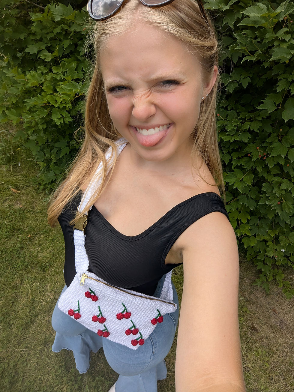 Thumbnail: Cherries Crochet Crossbody Belt Bag Crochet Pattern & YouTube Video Tutorial