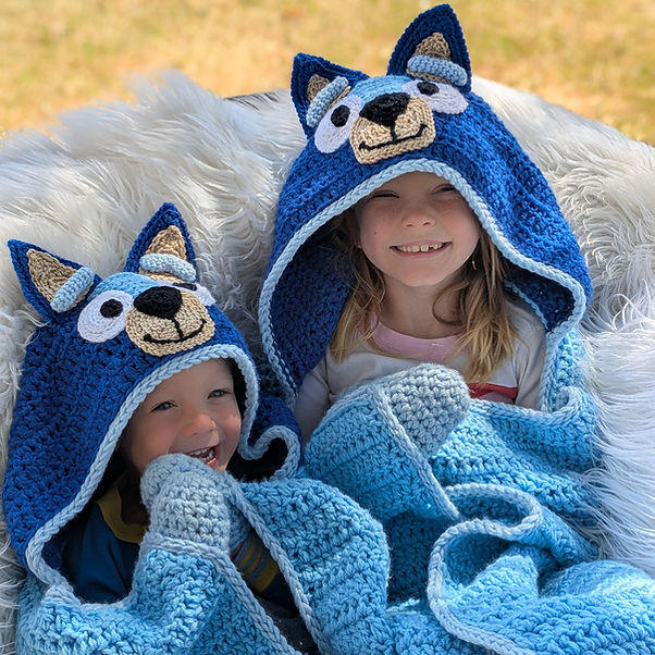【専用】　mont-bellGORETEXshelljacket Bluey2k Blue Heeler Dog Hooded Blanket Crochet Pattern | Kismet Crochet